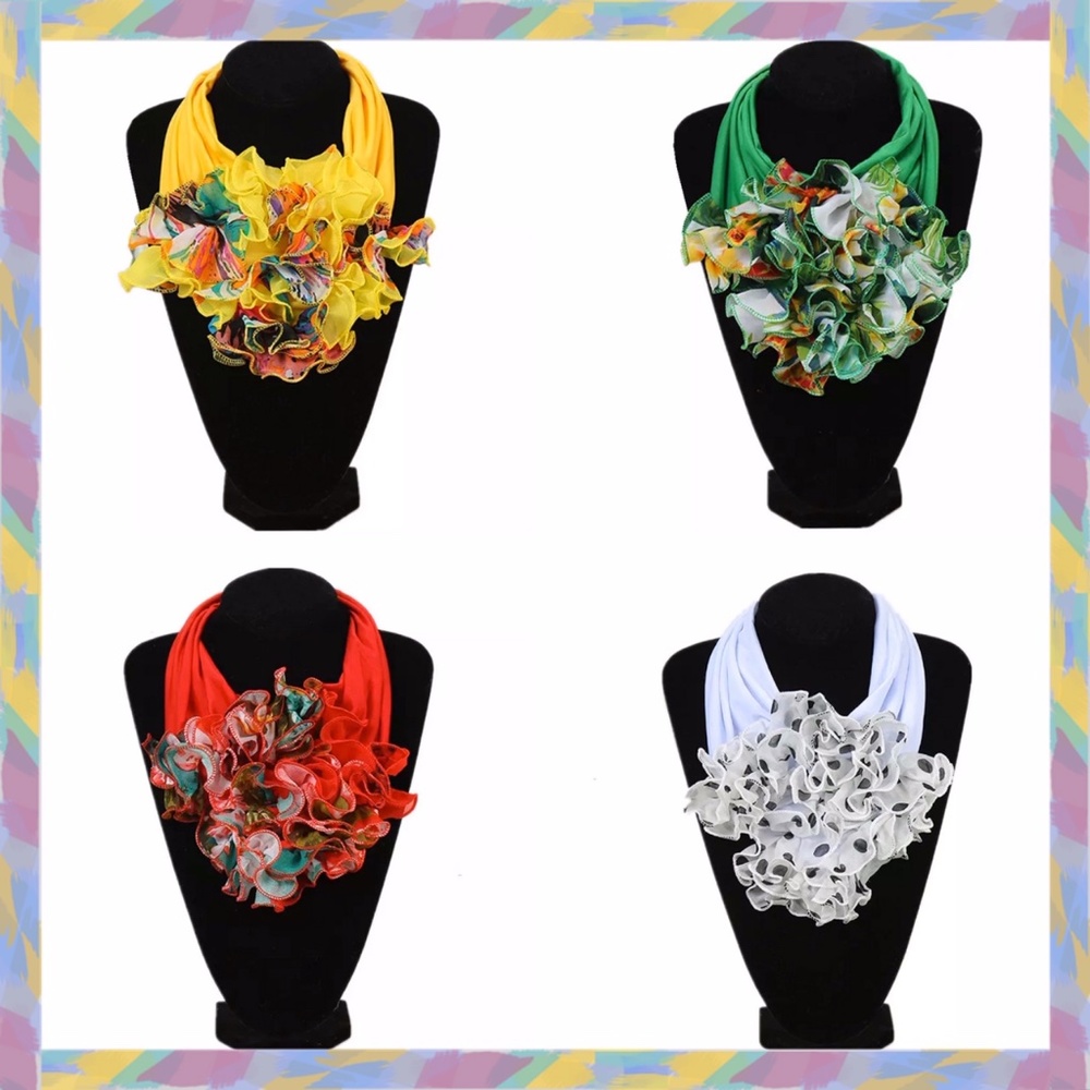 FLORAL COLLAR LUXURY SCARF FASHION NECKERCHIEF